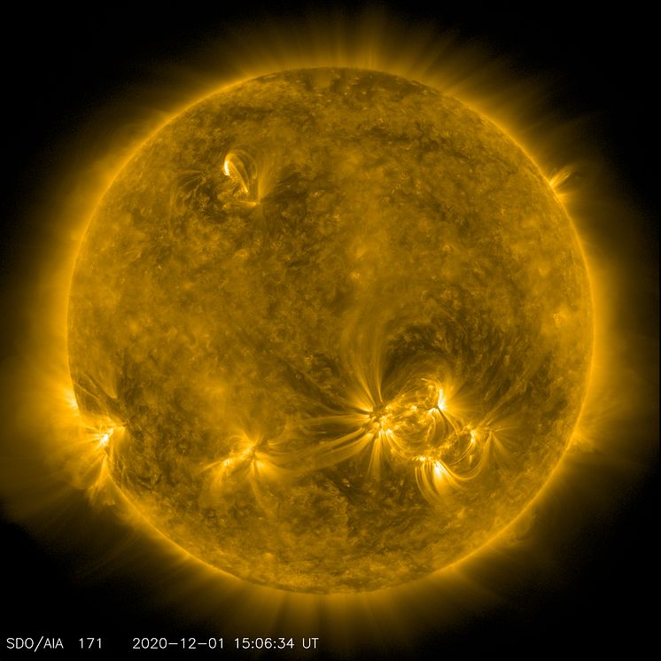 Solen 1 december 2020. Cred: NASA/SDO