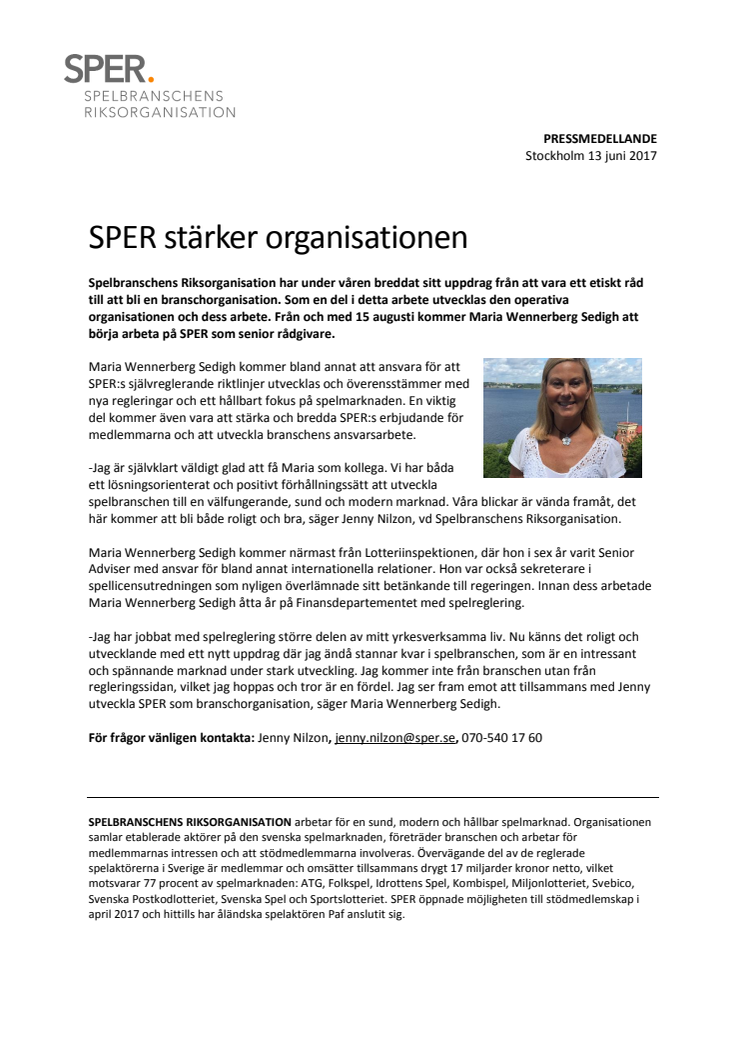 SPER stärker organisationen 