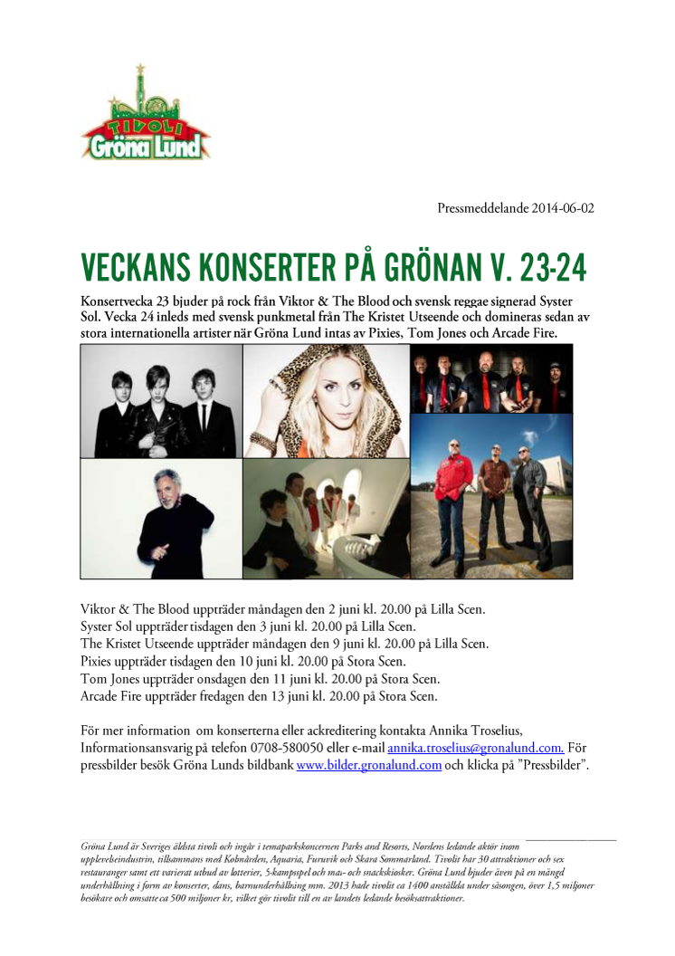 Veckans konserter på Grönan V.23-24