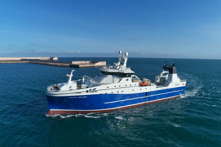The KONGSBERG-designed NVC 375 WP freezer trawler Ilivileq combines safety, efficiency and sustainability 