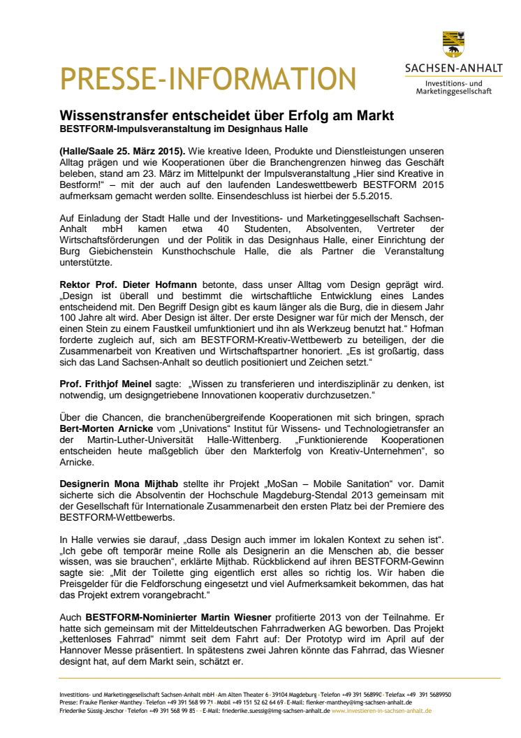Wissenstransfer entscheidet über Erfolg am Markt
