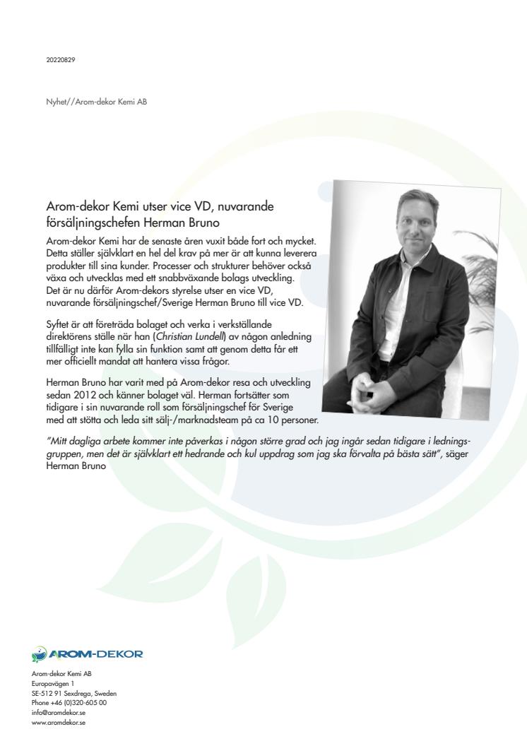 Arom-dekor Kemi utser vice VD.pdf