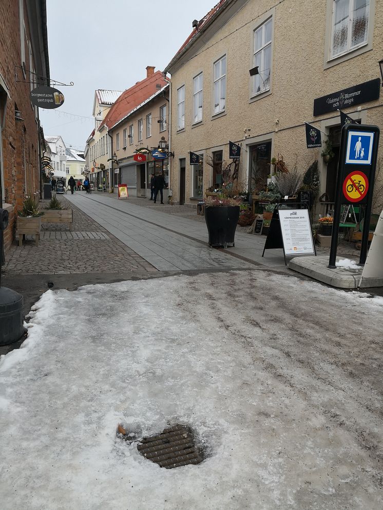 Storgatan i Vadstena med markvärme