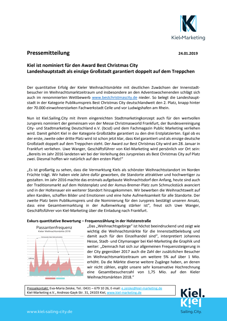 Kiel - nominiert für den Award Best Christmas City Deutschland 2018