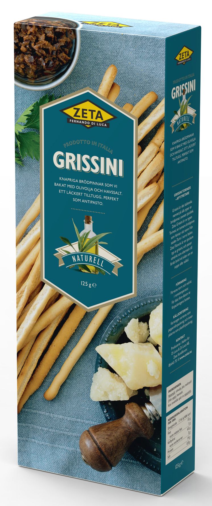 Grissini, knapriga italienska brödpinnar, från Zeta