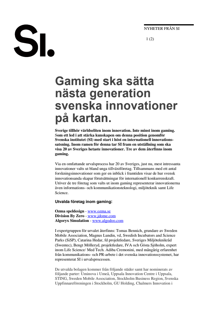 Gaming ska sätta nästa generation svenska innovationer på kartan
