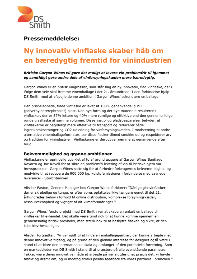 Ny innovativ vinflaske skaber håb om en bæredygtig fremtid for vinindustrien