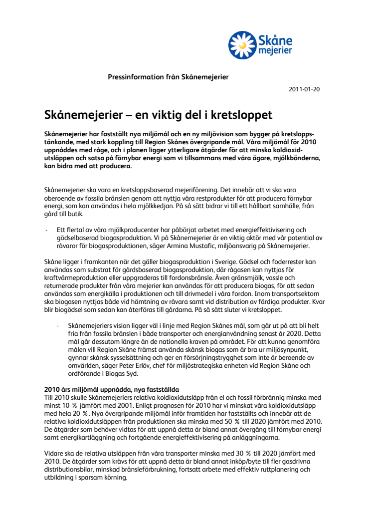 Skånemejerier – en viktig del i kretsloppet