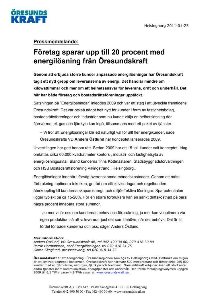 Företag sparar upp till 20 procent med energilösning från Öresundskraft