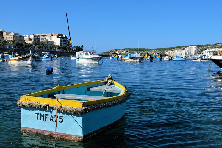 Båtar i hamn på Malta