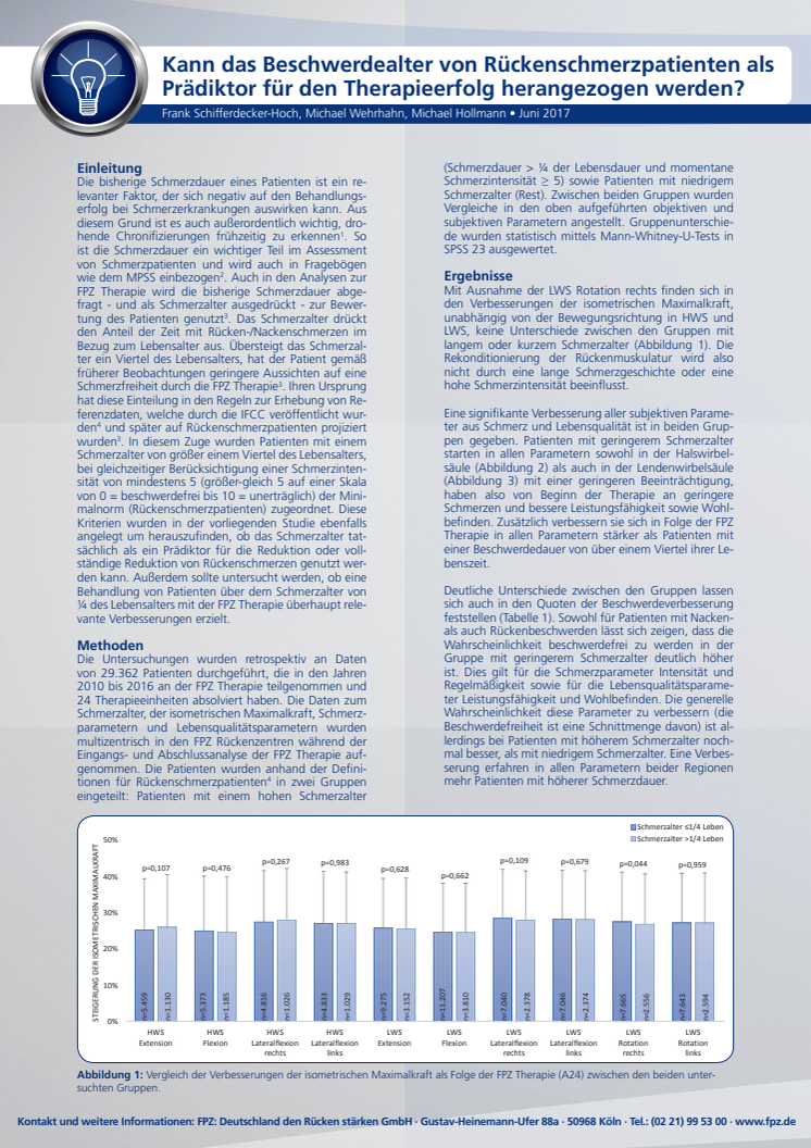 Handout zur FPZ Studie "Einfluss des Schmerzalters auf den Behandlungserfolg"