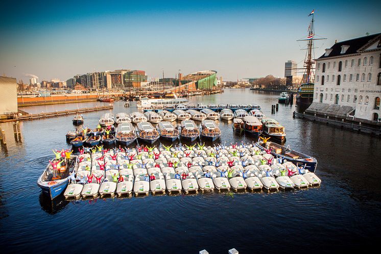 Canals flotta i Amsterdam