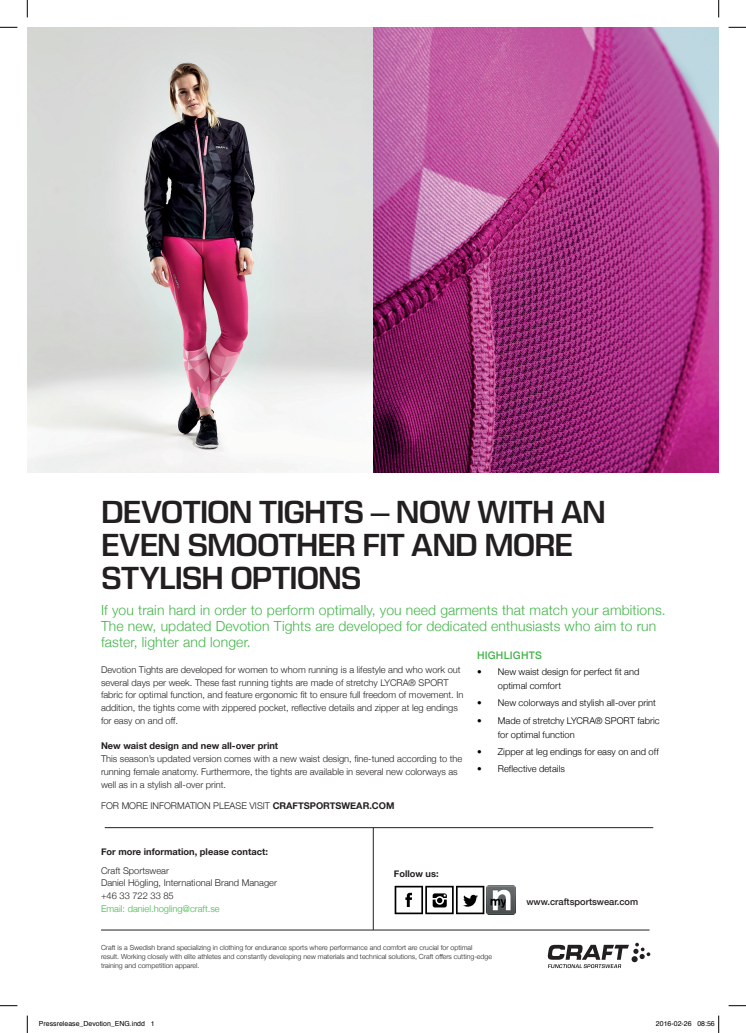 Devotion Tights – now with an even smoother fit and more stylish options