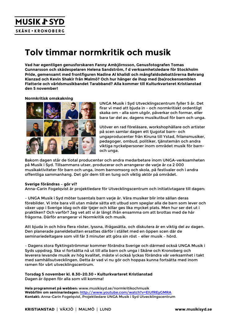 Tolv timmar normkritik och musik