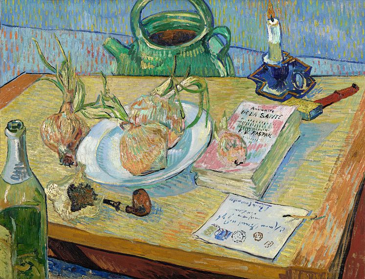 Van Gogh f 604 stillleben mit einem teller zwiebeln