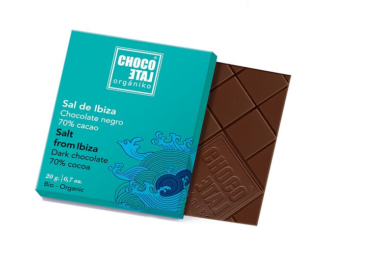 Dark Chocolate 70% with Flower of Salt from Ibiza, 20 g 