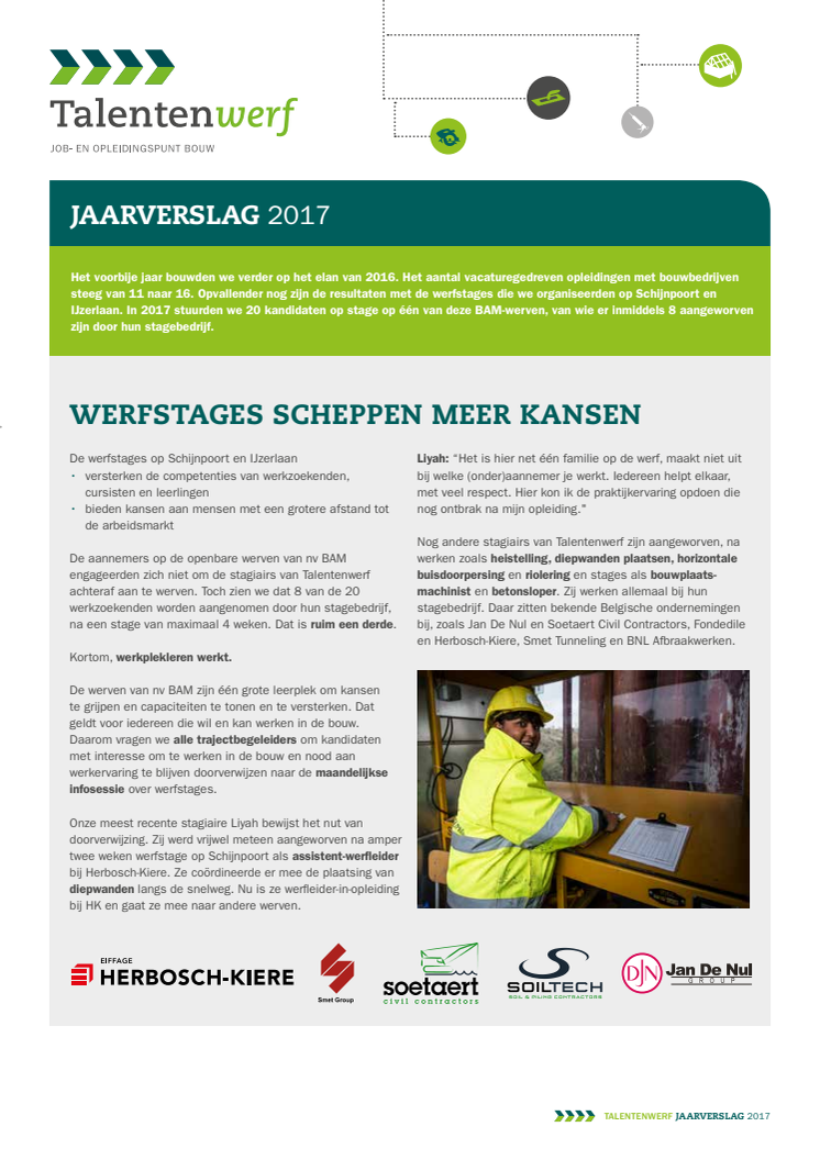 Talentenwerf in 2017 | Topjaar op weg naar Oosterweelverbinding