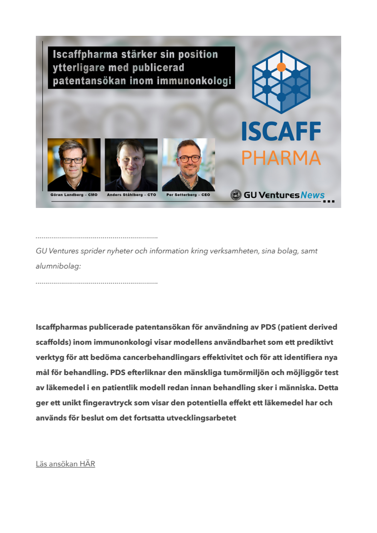 Iscaffpharma stärker sin position ytterligare med publicerad patentansökan inom immunonkologi.pdf