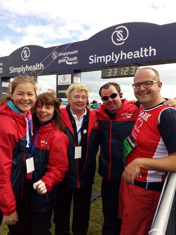 Mark Ellis (far right) at the 2017 Great North Run