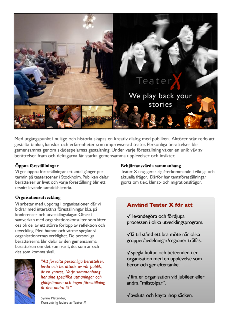 Teater X Infoblad
