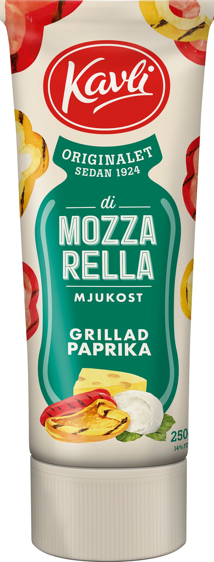 116532 825128-1 Kavli Di Mozzarella Grillad Paprika 250g_R2 (1)