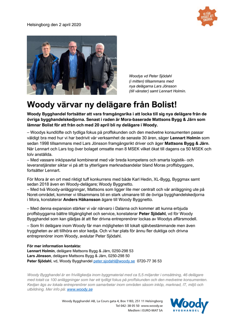 Woody värvar ny delägare från Bolist! 