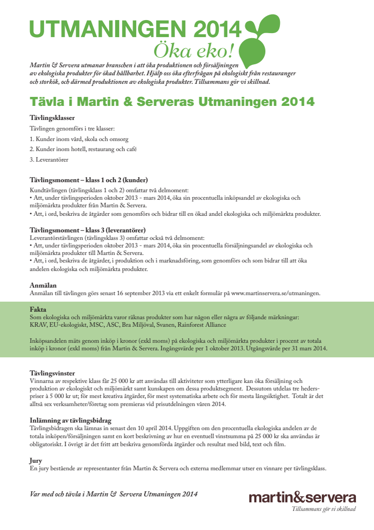 Information om Utmaningen 2014