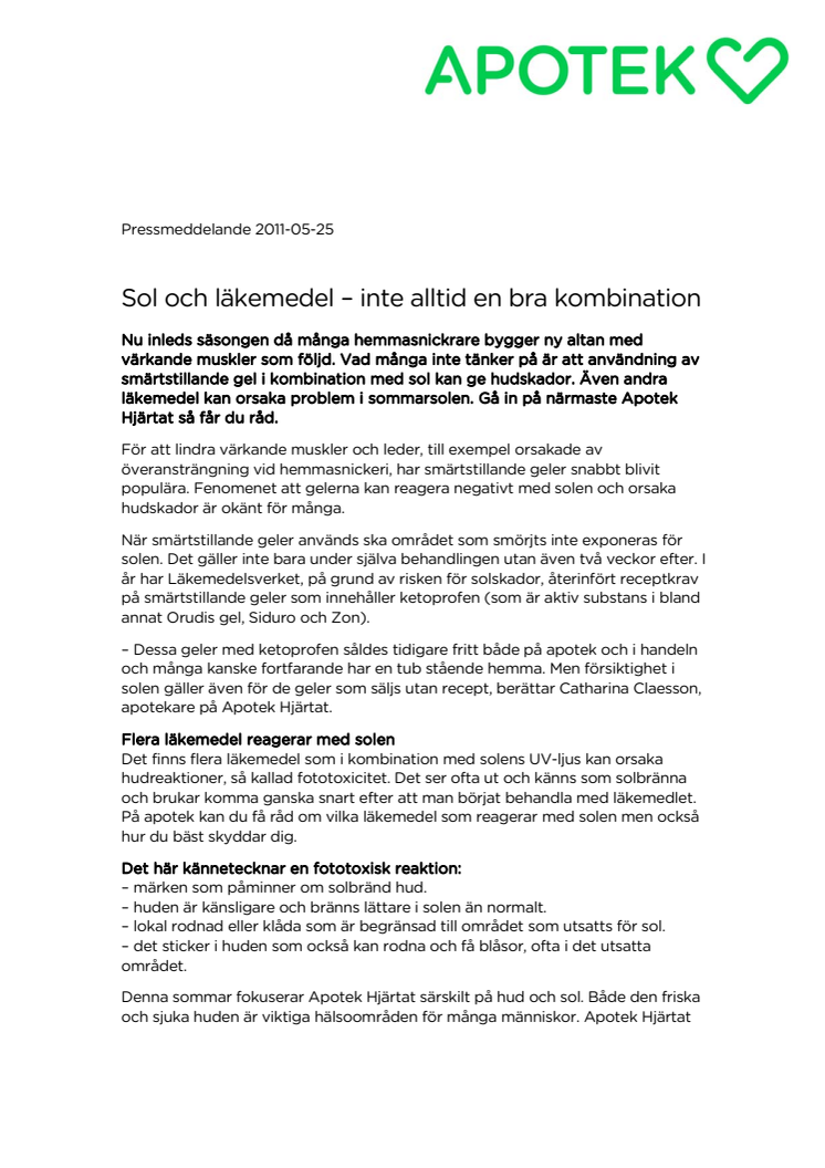 Sol och läkemedel – inte alltid en bra kombination