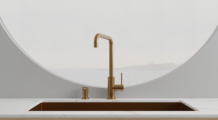 Primy Köksblandare Steel Mood Sand 30131 & Primy Tvålpump Steel Clean Dispenser Sand 35001