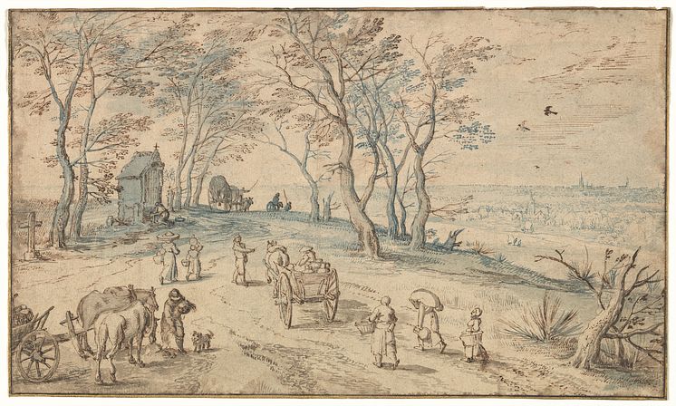 Jan Brueghel, «Dorpelingen op weg naar de markt». © Royal Museums of Fine Arts of Belgium