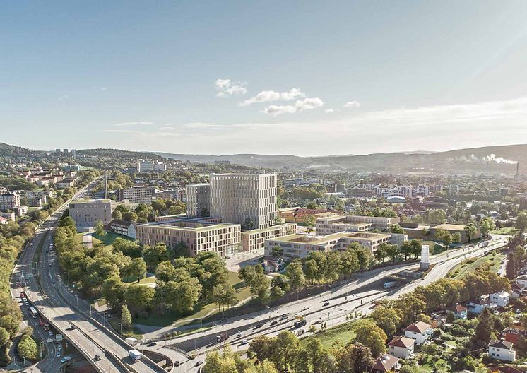 Tidligere skisseforslag for Nye Aker Sykehus utarbeitet av Nordic Office of Architects og AART