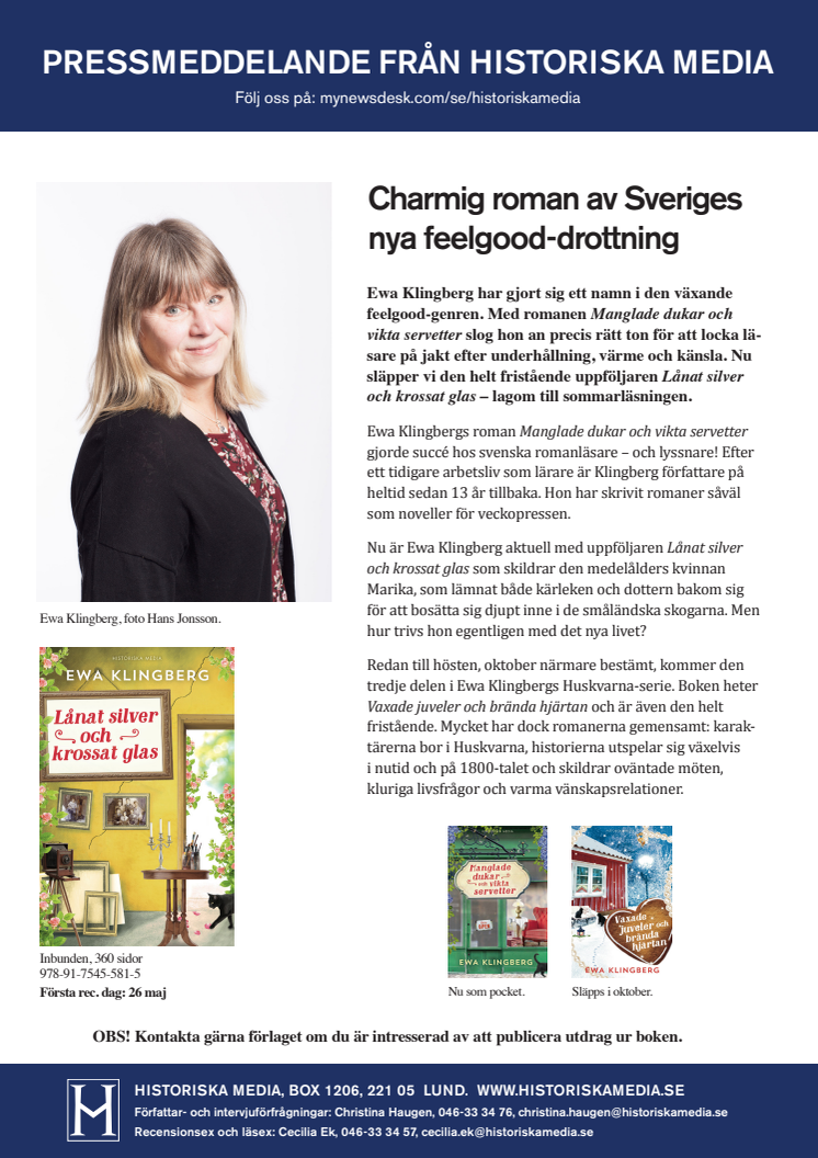 Charmig roman av Sveriges  nya feelgood-drottning 