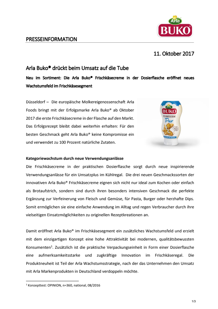 Arla Buko® drückt beim Umsatz auf die Tube