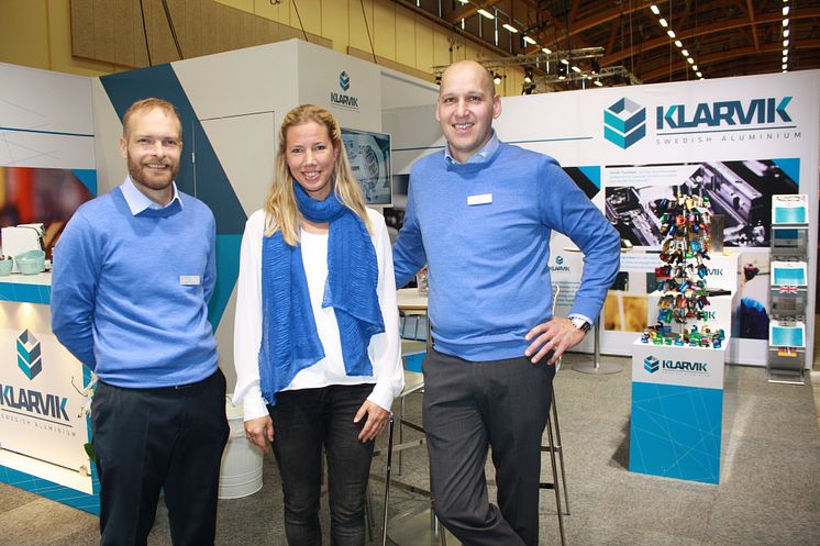 At Elmia Subcontractor Klarvik is presenting its new 3D drawing solution. The company is represented at the fair by production manager Fredrik Karlsson, finance officer Malin Karlsson, and CEO Jerker Blomqvist.