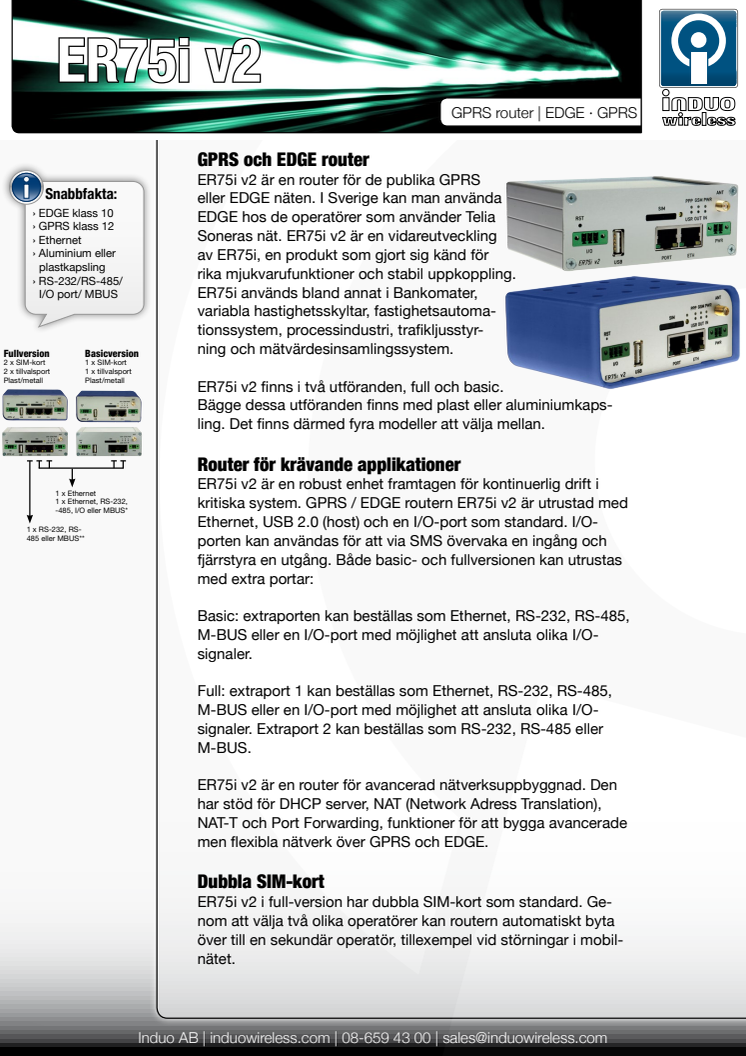 ER75i v2 EDGE router/GPRS router