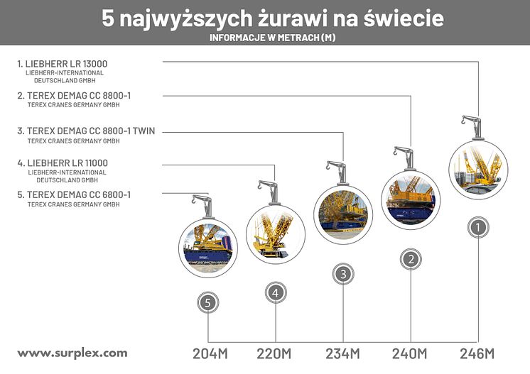 5 najwyższych żurawi na świecie