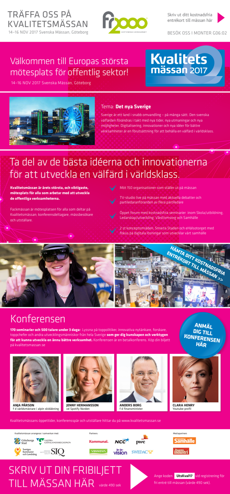 FR2000- Inbjudan till Kvalitetsmässan 2017 i Göteborg