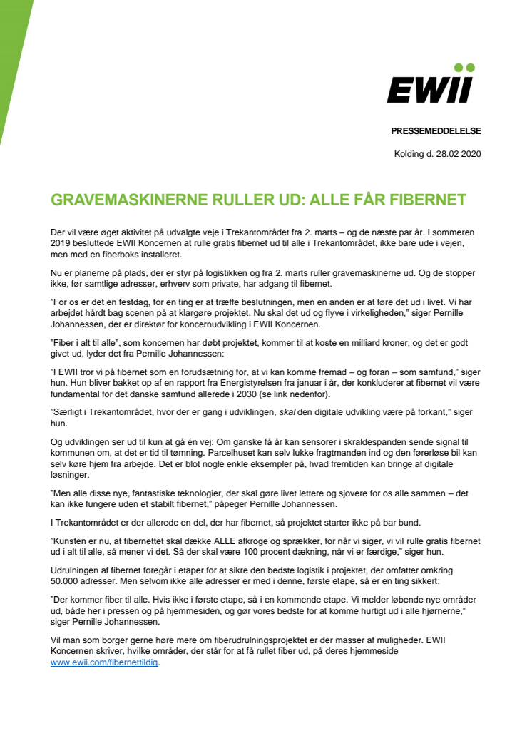 Gravemaskinerne ruller ud - alle får fibernet