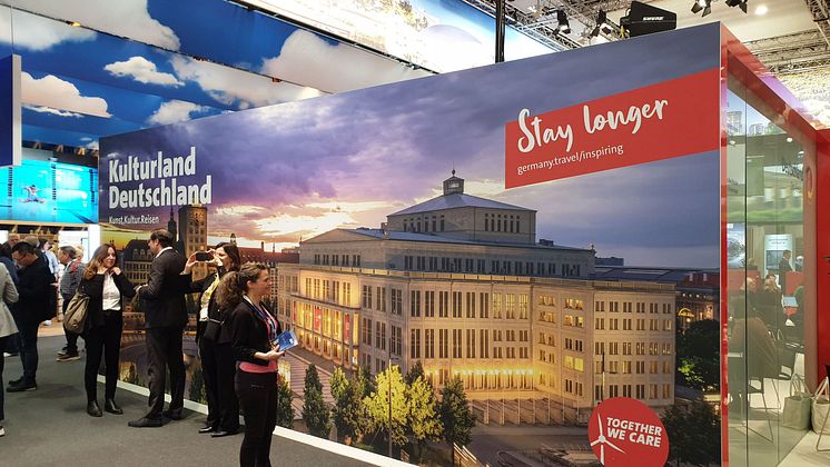 ITB Berlin 2024 - Werbung mit Leipzig-Motive für das Kulturland Deutschland