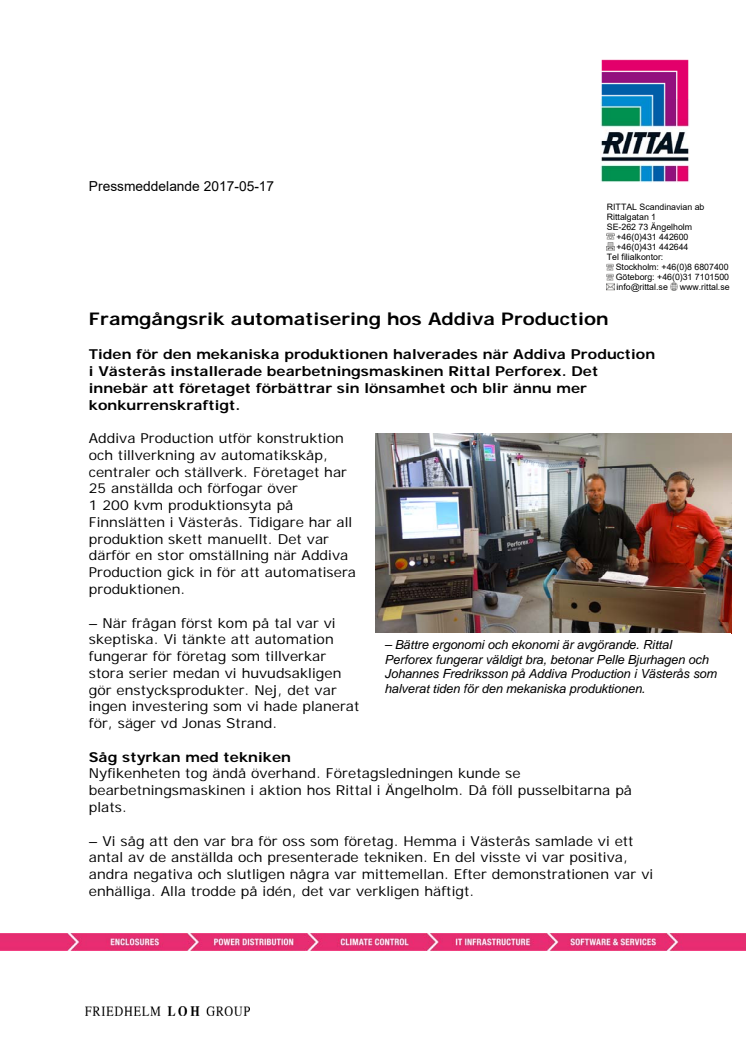 Framgångsrik automatisering hos Addiva Production