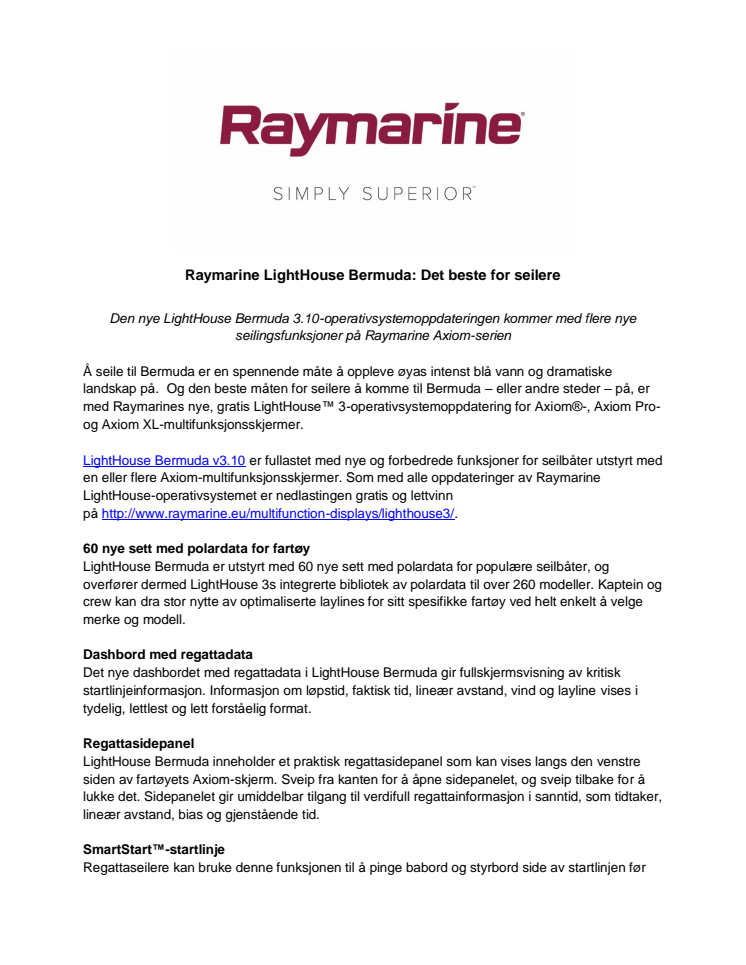 Raymarine LightHouse Bermuda: Det beste for seilere