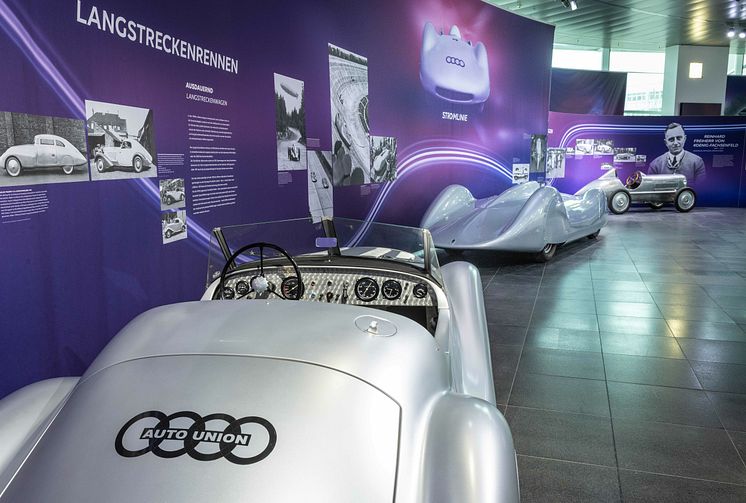 Udsnit af særudstillingen Strømlinet på Audi Museum Mobile i Ingolstadt