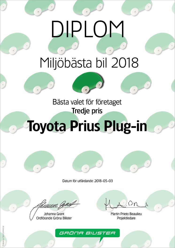 GB MBB2018 Diplom Företag 3 Toyota Prius Plug-in