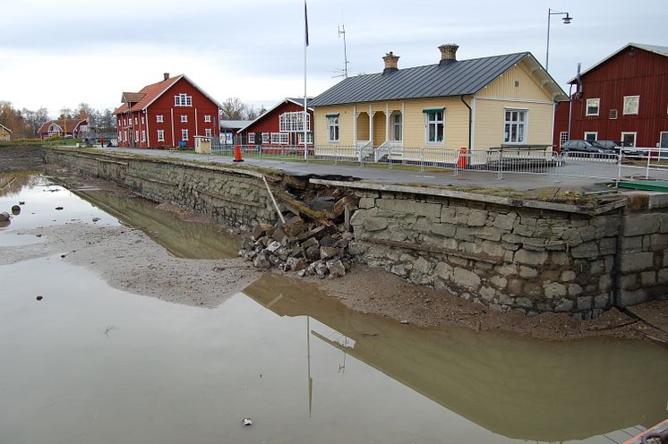 Kajen i Sjötorp direkt efter raset