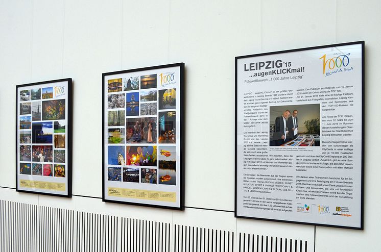 Einblick in die Ausstellung des Fotowettbewerbs "LEIPZIG´15...augenKLICKmal!"