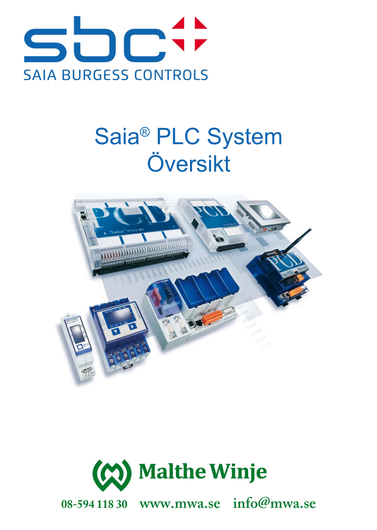 Översikt PLC system från Saia-Burgess