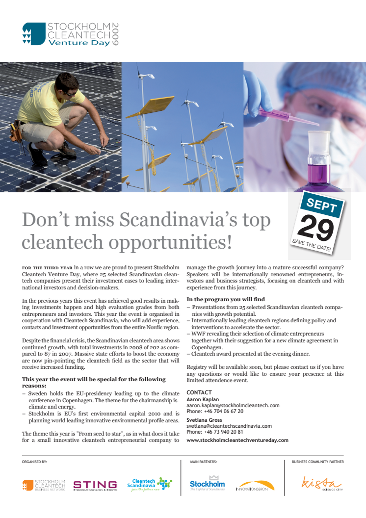 Stockholm Cleantech Venture Day 2009