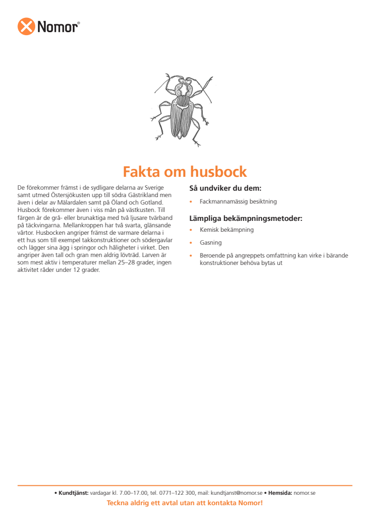 Fakta om husbock