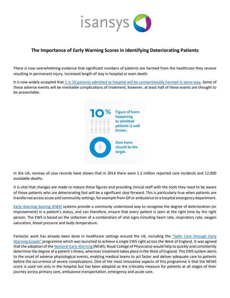 The Importance of Early Warning Scores in Identifying Deteriorating Patients