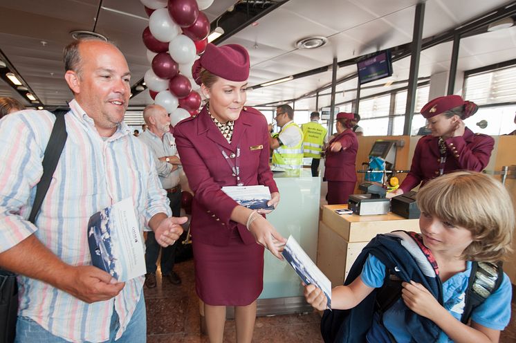 Passagerare Qatar Dreamliner Arlanda